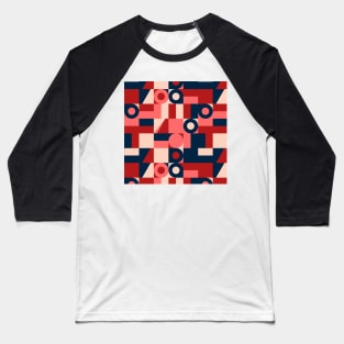 Modern Colorful geometric shapes pattern design Baseball T-Shirt